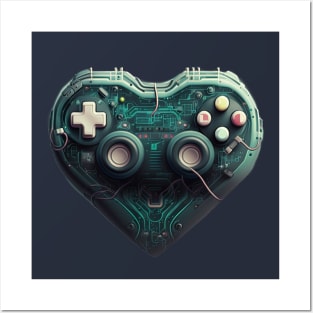 Gamer heart Posters and Art